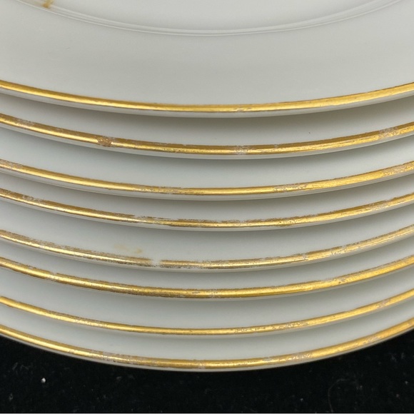Vintage Set of 8, Puritan China Wheat Pattern Bread/Butter Plates with Gold Trim - Picture 4 of 14